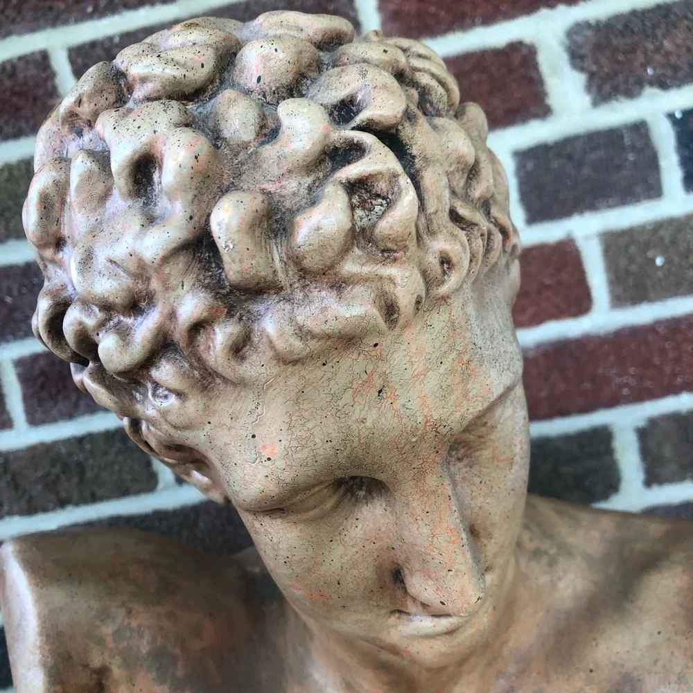 Hermes Messenger of Zeus 20” bronze colored chalkware  bust Greece imported